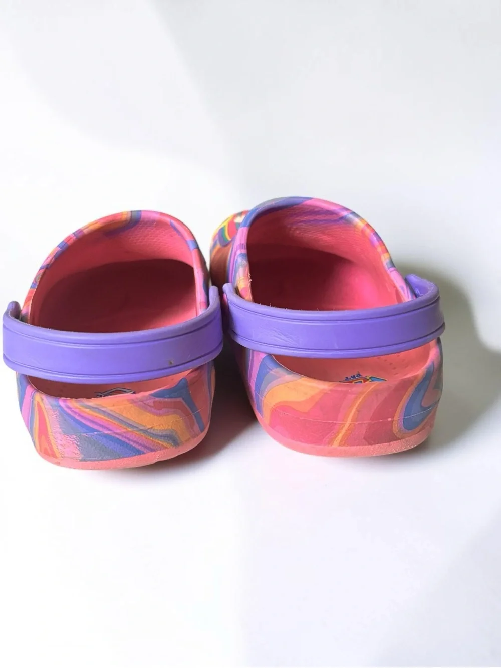 Paw Patrol Skye Everest Girls Clogs Size 11/12 Pink Purple Rainbow Tie Dye Shoe